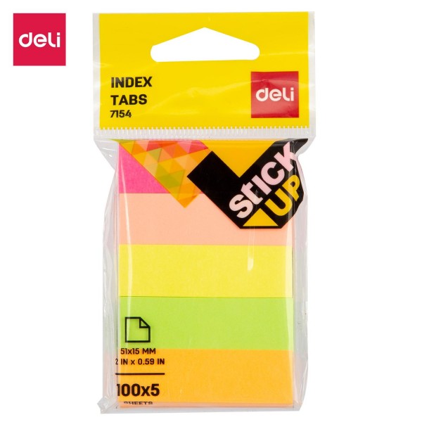 Giấy phân trang 100x 5 màu 51x51mm (7154) (Deli)